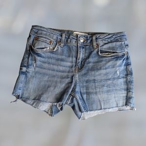 Zara Distressed Denim Shorts